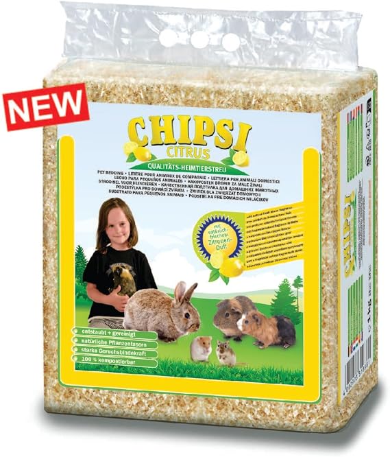Chipsi Golden Hamster Citrus Wooden Bed/Garbage for Rabbit, Rats, Mongolian Gerbil, Lemon Scented Hamster and Pure Organic Scented 1Kg