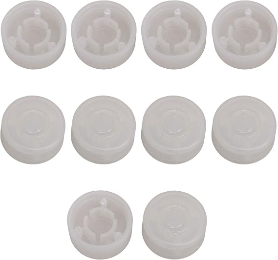 Plastic Guitar Stomp Knob Pedal Knobs Protector Cap Pack of 10 (Transparent White)