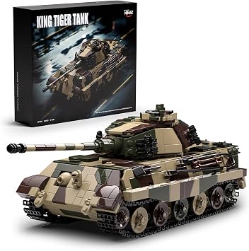 Nifeliz King Tiger Tank Building Set, WW2 Military Tank Model Toy for Adults, Collectible Army Display Piece and Gift for Enthusiasts 1,267 PCS, NF10315