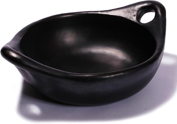 Round Clay Chamba Serving Dish with Handles, Small, 16 Ounces