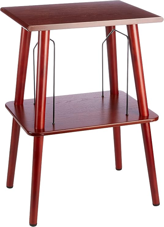 GPO Canterbury Retro Polished Wooden Table Stand with Vinyl Record Storage (Holds 60-70 Albums)