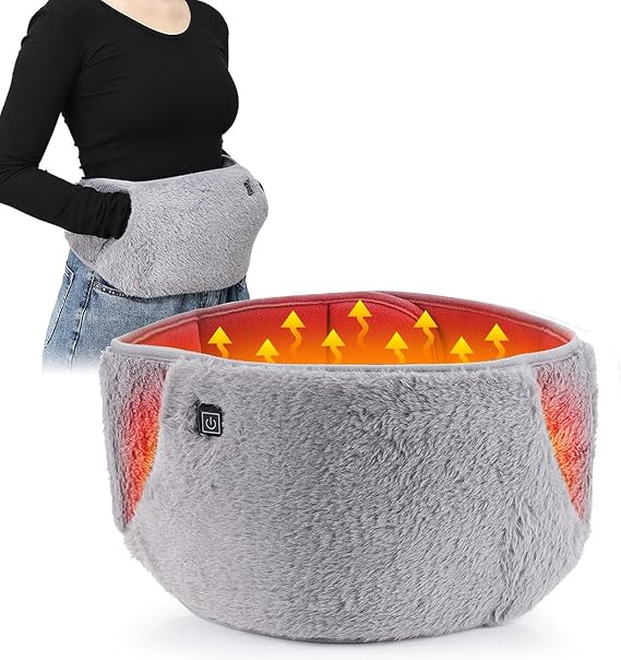 Period Heating Pad, Electric Heated Waist Belt With 3 Heat Levels, USB Charging for Cramps, Body Joints Pain, Back or Belly - Women and Girl Gifts