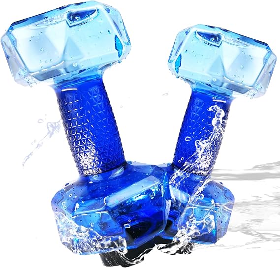 Water Weights for Pool Exercise Set of 2, Aquatic Exercise Dumbbells with Non-slip Handle, PE Materials Water Dumbbell Aerobics for Water Aerobics Weight Loss