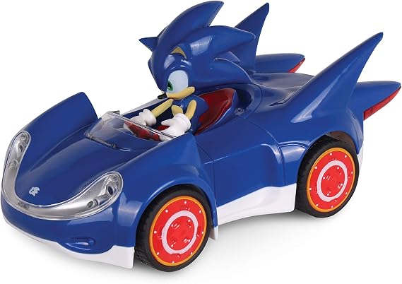 NKOK Sonic The Hedgehog All Stars Racing Pull Back Action, Video Game Legend, Speed Star by Tails, No Batteries Required, Pull Back Release - and Watch it go, Great Gift,Blue
