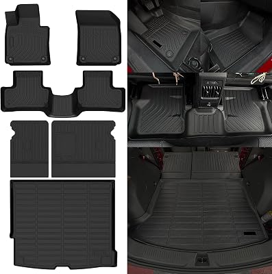 All Weather Floor Mats for 2018-2024 2025 Volvo XC60 Only T5T6 Models and Not Hybrid- for Volvo XC60 Floor Mats Cargo Mat Backrest Mats Waterproof Interior Accessories