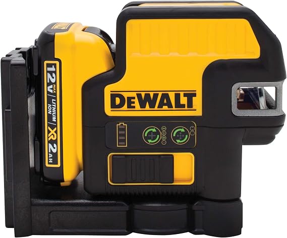 DEWALT 12V MAX Laser Level, 2 Spot and Cross Line Laser, Red (DW0822LR)