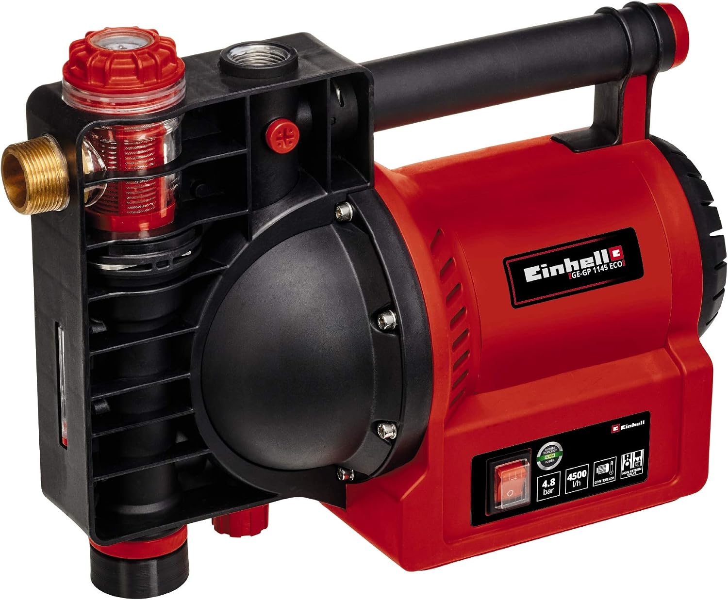 Einhell Garden Pump GE-GP 1145 ECO including 1100 W, water filling indicator, thermal protection, water inlet screw, return valve with pre-filter, adapter - 4180370