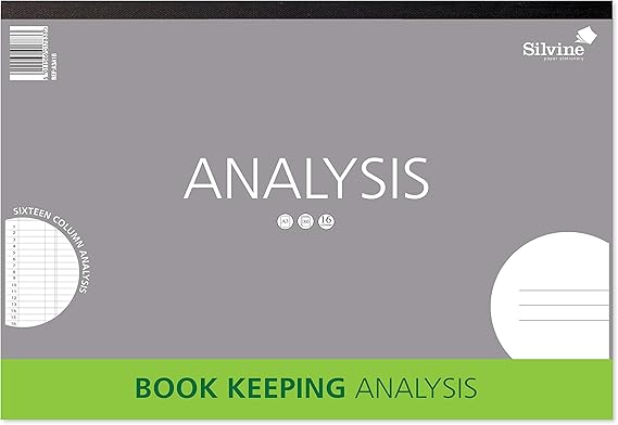 Silvine A3 Book Keeping Analysis Pad, 80 Pages Printed 'Analysis' 16 Columns - Ref A3A16