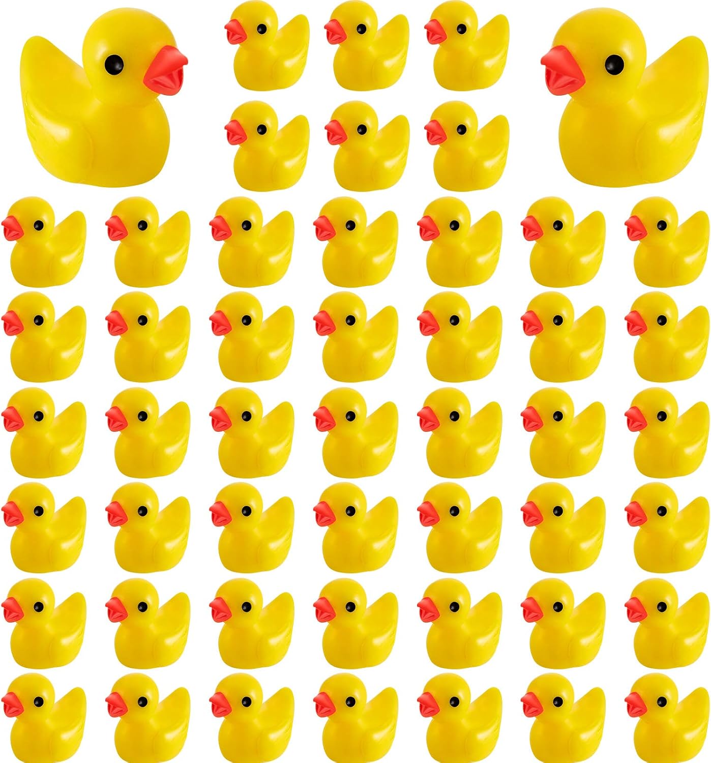100 Pieces Mini Resin Duck Charms Miniature Figures Tiny Duck Ornament Micro Garden Landscape Aquarium Dollhouse Decor for Christmas Accessories