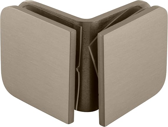 C.R. LAURENCE GCB690BN CRL Brushed Nickel 90 Degree Junior Traditional Style Glass Clamp for 1/4" Gl