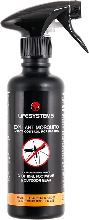 Lifesystems Ex4 Anti-Mosquito Clothes & Fabrics Treatment Permethrin Spray | 350ml | Protect against Mosquitoes, Midges & Other Insects | Permethrin Base | Clothing, Footwear And Outdoor Gear Treatment