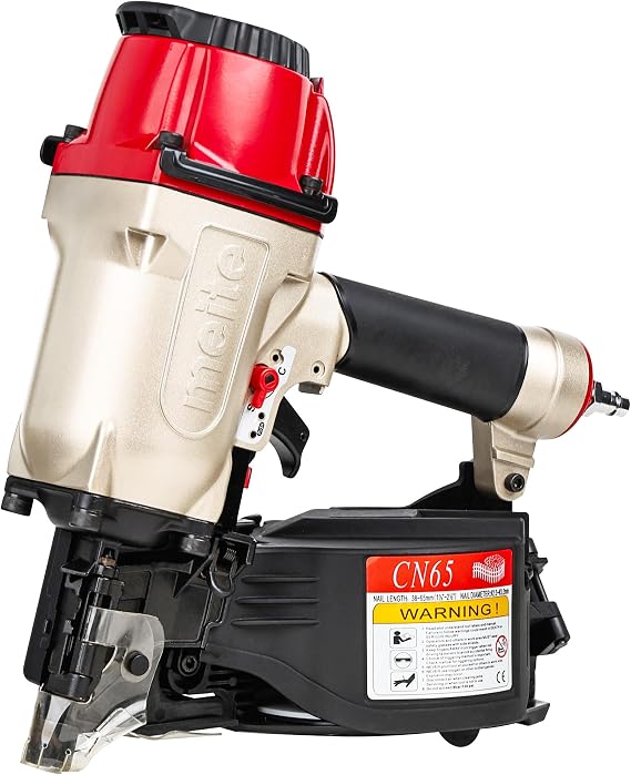 meite CN65 Coil Nailer Pneumatic Nail Gun for 15 Degree 1-1/2" to 2-1/2"