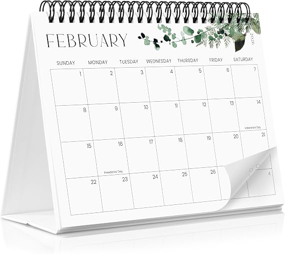 Aesthetic Desk Calendar 2026 - Runs until December 2026 - Beautiful Small Flip Desktop Calendar for Easy Organizing