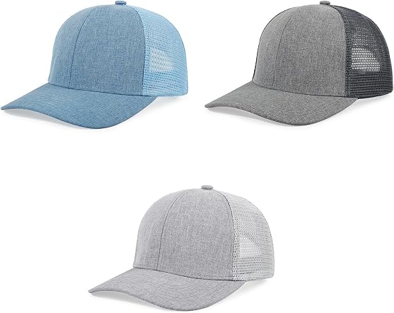3Pcs Unisex Trucker Hats Blank Mesh Snapback Hats for Men Women