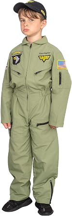 Air Force Pilot Child Halloween Costume Jumpsuit Set