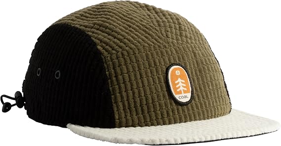 Coal Canyon Grid Fleece 5 Panel Cap - Low Profile | Polyester, Soft EVA Brim, Shock Cord Adjustment, Lightweight Breathable Warmth, Camper Cap