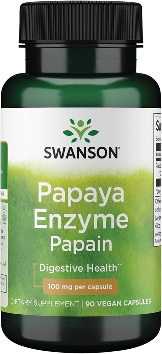 Swanson Papain Papaya Enzyme, 100 Milligrams, 90 Veg Capsules