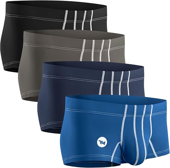 Real Men Pouch Boxer Briefs 3 Inch Inseam - Nylon Ice Silk - ABCD Custom Pouch Size - Waist XS-5XL