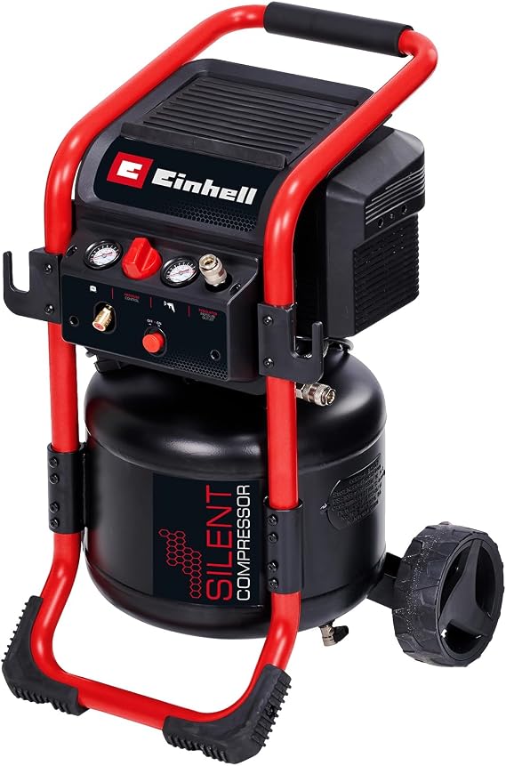 Einhell Hava Kompresörü TE-AC 240/24 Silent 4010452 | 1500 W | 10 bar | 24 L tank | 240 l/dk kapasite | 70 dB(A) ses basıncı | 2 basınç göstergesi | basınç düşürücü | yağsız