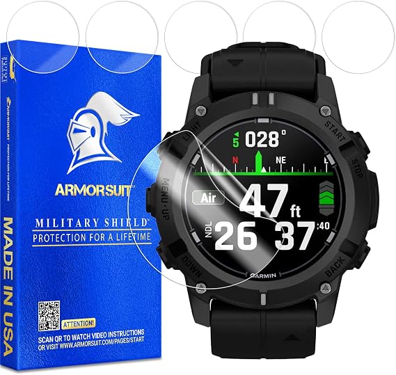 ArmorSuit 6 Pack for Garmin Descent G2 / G1 Screen Protector MilitaryShield HD Clear TPU Film - Made in USA