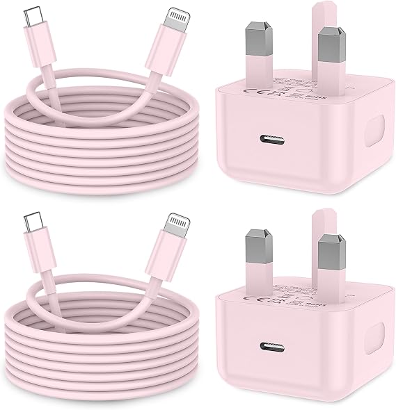 for iPhone Charger, 2Pack 20W Fast Apple Charger 2M 3.0A iPhone charger fast charge with USB C To Lightning Cable for iPhone 14 13 12 11 Pro Max XS XR X 8 7 6 Plus 5, iPad and iPod-Pink