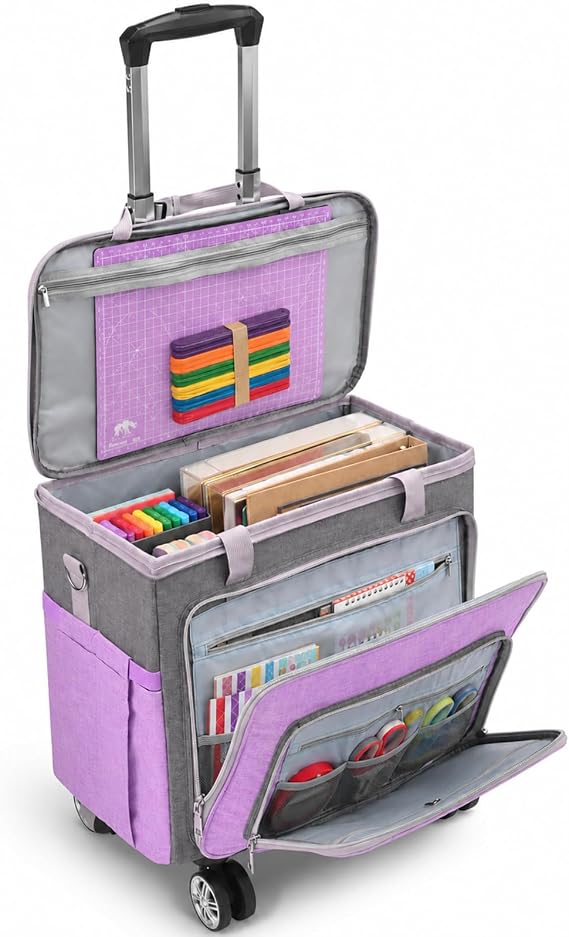Rolling Teacher Bag With Wheels, Tote Organizer With Detachable Trolley
