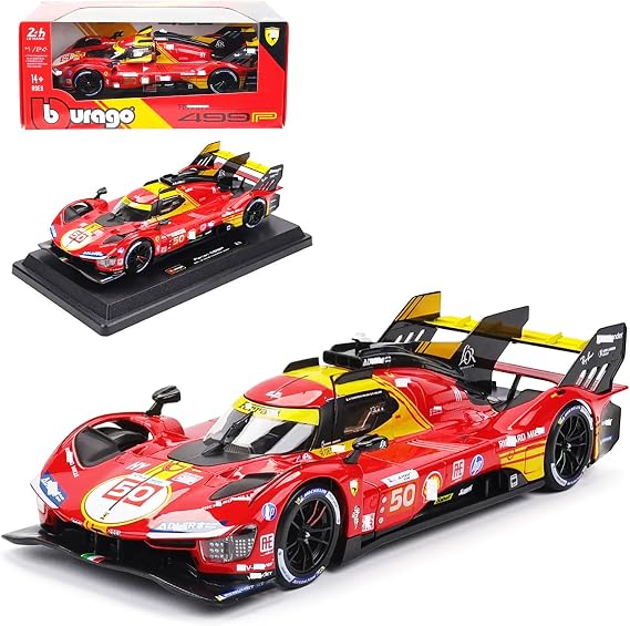 HTLNUZD 1/24 499P#50 Alloy Racing Car Model - Luxury Diecast Vehicle for Adult Collection Ferrari Style 24h LeMansRally