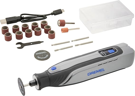 Dremel 8150 8V Cordless Rotary Tool Kit with Brushless Motor and LED Nose Cap - Variable Speed 5,000-30,000 RPM, USB-C Rechargeable and 20 Rotary Tool Accessories