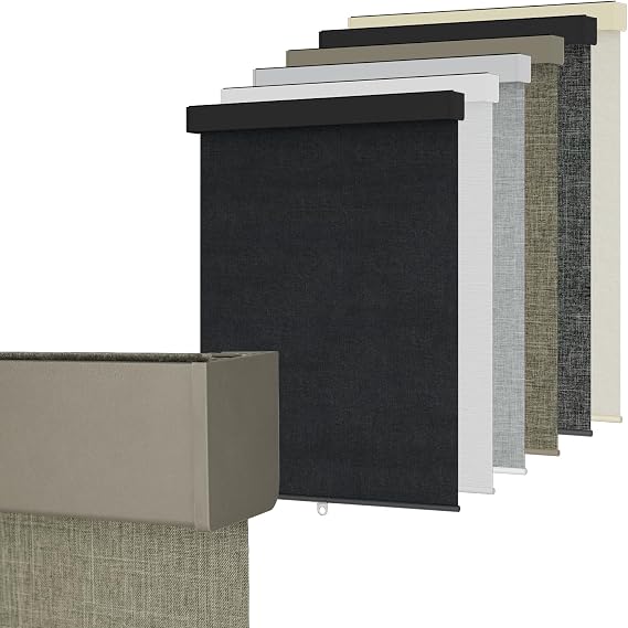 Blackout Roller Shades Blinds for Windows, Free-Stop Cordless Roller Shades with Valance, Thermal Insulated Fabric Window Blinds UV Protection for Home, Bedroom, Coffee, 71" W x 72" H