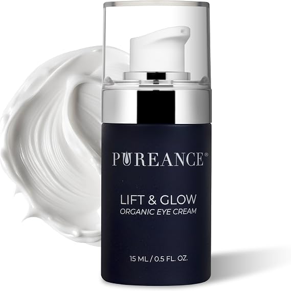 PUREANCE Lift & Glow Organic Eye Cream for Dark Circles & Puffiness