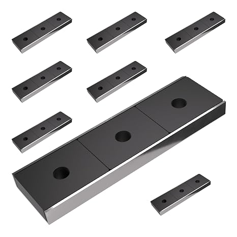 Master Magnetics Magnet Fastener - Rectangular, No Adhesive, 3" Length, 0.878" Width, 0.250" Height, 22 Pound Pull, Silver, Pack of 8, CA293X8