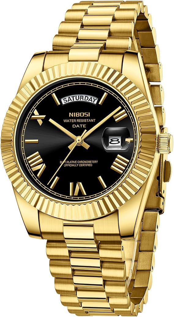 NIBOSI Men Watches Analog Quartz Stainless Steel Watches for Men Waterproof Business Classic Desiger Wrist Watch Day&Date