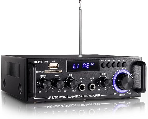 Facmogu BT-298 Pro Home Audio Amplifier, Bluetooth 5.0 800W Stereo Receiver