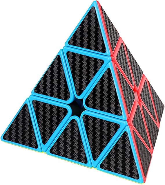 Pyramid Speed Cube Carbon Fiber Sticker Puzzle Cube 3X3X3 Speed Cube Triangle Magic Cube Puzzle Toy Magic Cube Puzzle 3X3