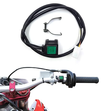 Handlebar Engine Start Switch Universal Motorcycle ATV UTV, Green Button