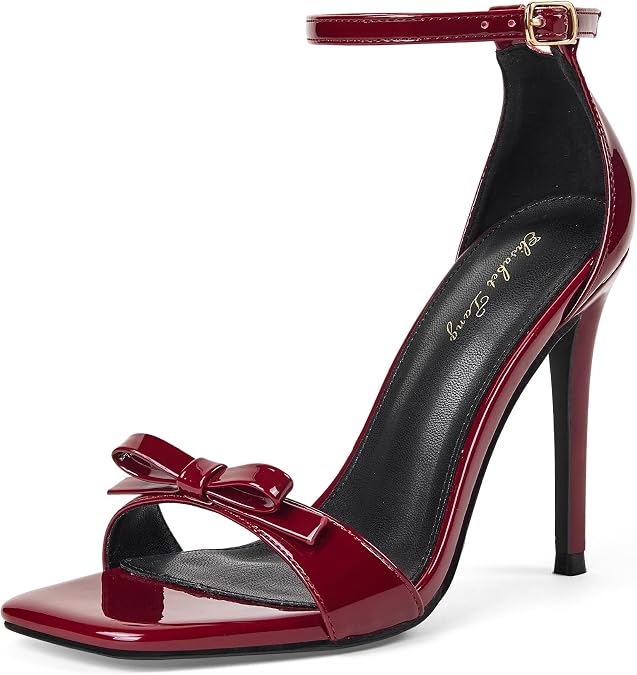 Elisabet Tang Women's Bowknot 4 Inch Strappy High Stiletto Heels