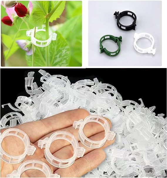 100 Pcs Plant Support Plastic Plant Vine Clips Garden Plastic Garden Trellis for Climbing Plants Grape Tomato Vine Vegetables Plants,Black