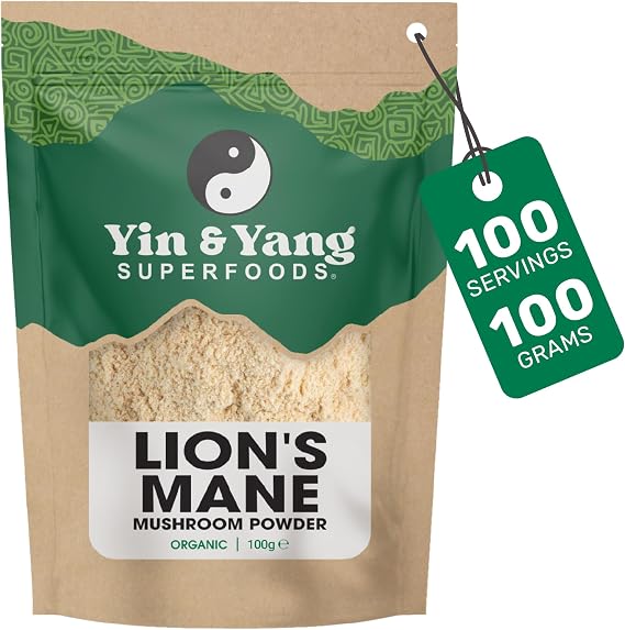 Organic Lion's Mane Powder 100g | Full-Spectrum Extract | Focus