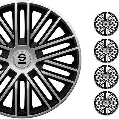 Sparco Wheel Covers Bergamo - 15-inch - SilverBlack - Set of 4 Pieces