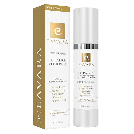 Organic Face Moisturizer Cream with Collagen Peptides, Hyaluronic Acid, Shea Butter and Jojoba Oil, Moisturizing Face Lotion For Women And Men, Award Winning & Paraben Free
