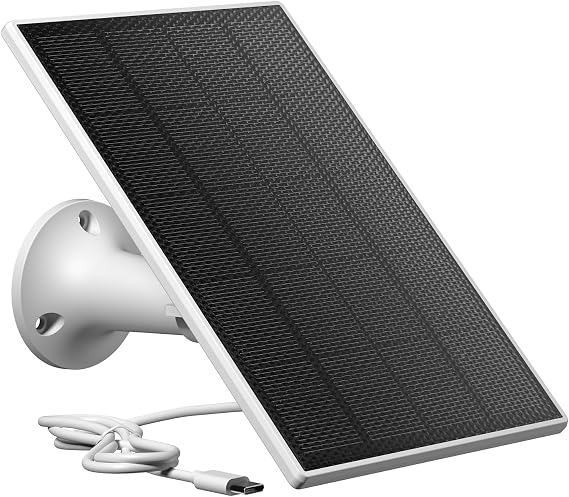 3W Solar Panel for Security Camera, 10ft Cable, Type-C Solar Panel | 360 Adjustable Bracket, IP66 Waterproof, 3M Cable, Compatible with Rechargeable Battery Camera