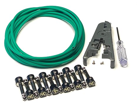Solderless Guitar Pedal Patch Cable Kit 6 Pack to Make DIY Custom Length Cables for Pedalboard (Green Cable Kit)