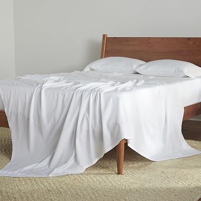 Bedgear Hyper-Cotton Bed Sheet Set Breathable, Cooling, Quick-Drying, Soft Bedding Fitted Sheet Flat Sheet Pillowcases 60% Rayon from Bamboo, 40% Cotton Blend Bed Sheets, Twin, Bright White