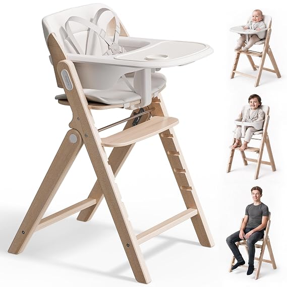 Mamazing GrowPod Pro Wooden Baby High Chair for 6 Months to 220lbs