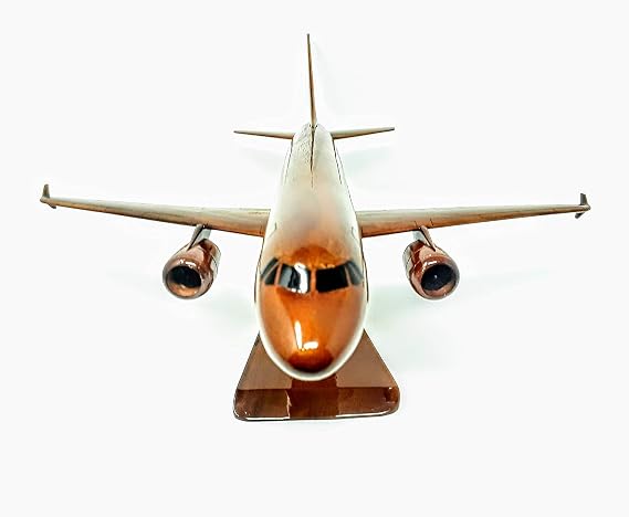 Airbus 380 Mahogany Wood Model Airplane with High Gloss Finish