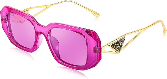 FEISEDY Retro Rectangle Sunglasses for Women Trendy Small Square Sunglasses 90s Vintage Shades B2968