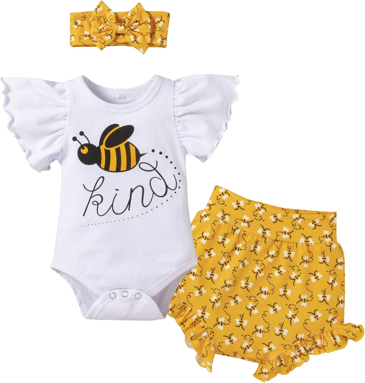 FYMNSI Newborn Baby Girls Summer Outfit Romper  Shorts  Headband Coming Home Cow Pineapple Clothes for Birthday Photo Shoot