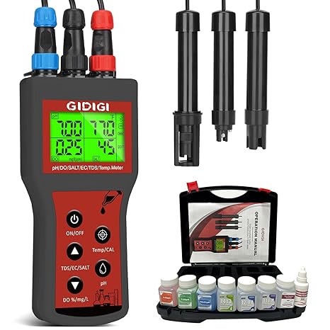 Dissolved Oxygen Meter Pond Test Kit pH Meter for Saltwater Aquarium