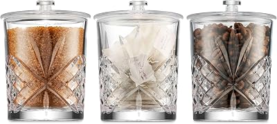 Godinger Storage Jars with Lids Set, Canister Set, Apothecary Jars, Candy Jar, Coffee Canister, Qtip Holder, Bathroom Accessories, Kitchen Accessories, Shatterproof Acrylic - 11oz., Set of 3