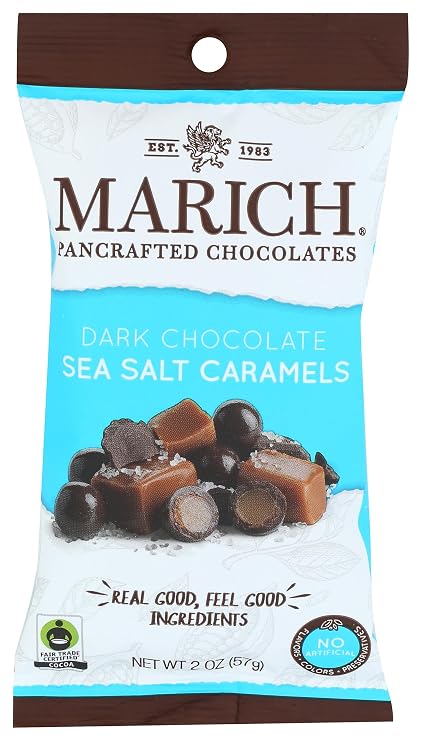 MARICH CONFECTIONERY Dark Choc Sea Salt Caramels, 2 OZ